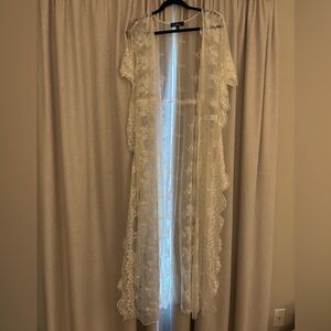 Lulu's Sheer White Embroidered Duster